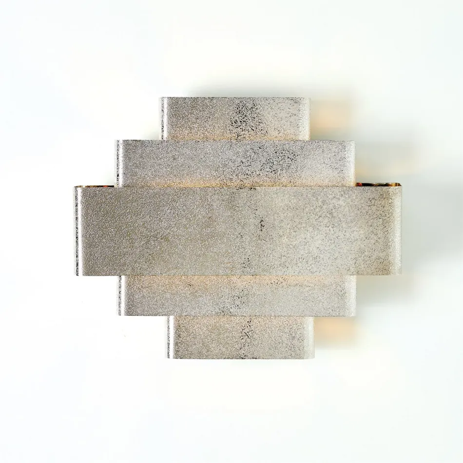 Rectangular Babylon Sconce Shiny Nickel