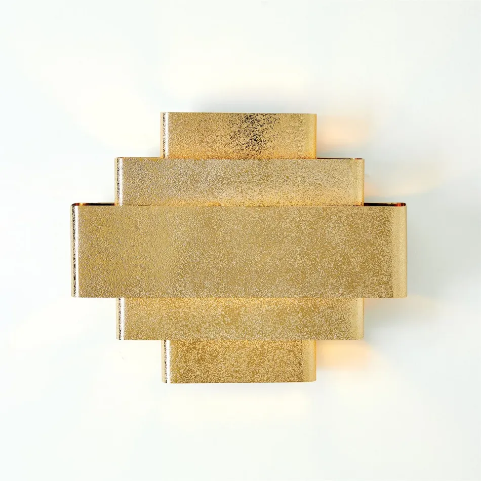 Rectangular Babylon Sconce Shiny Brass