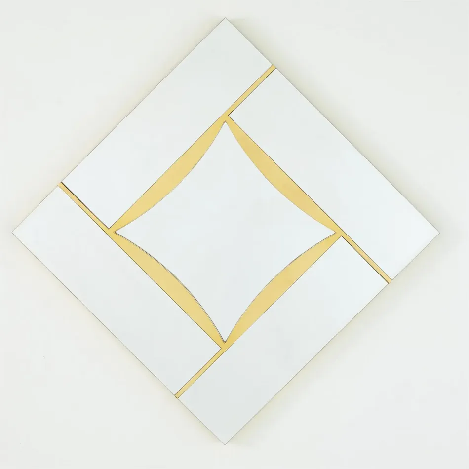 Diamond Shape Mirror Gold Leaf