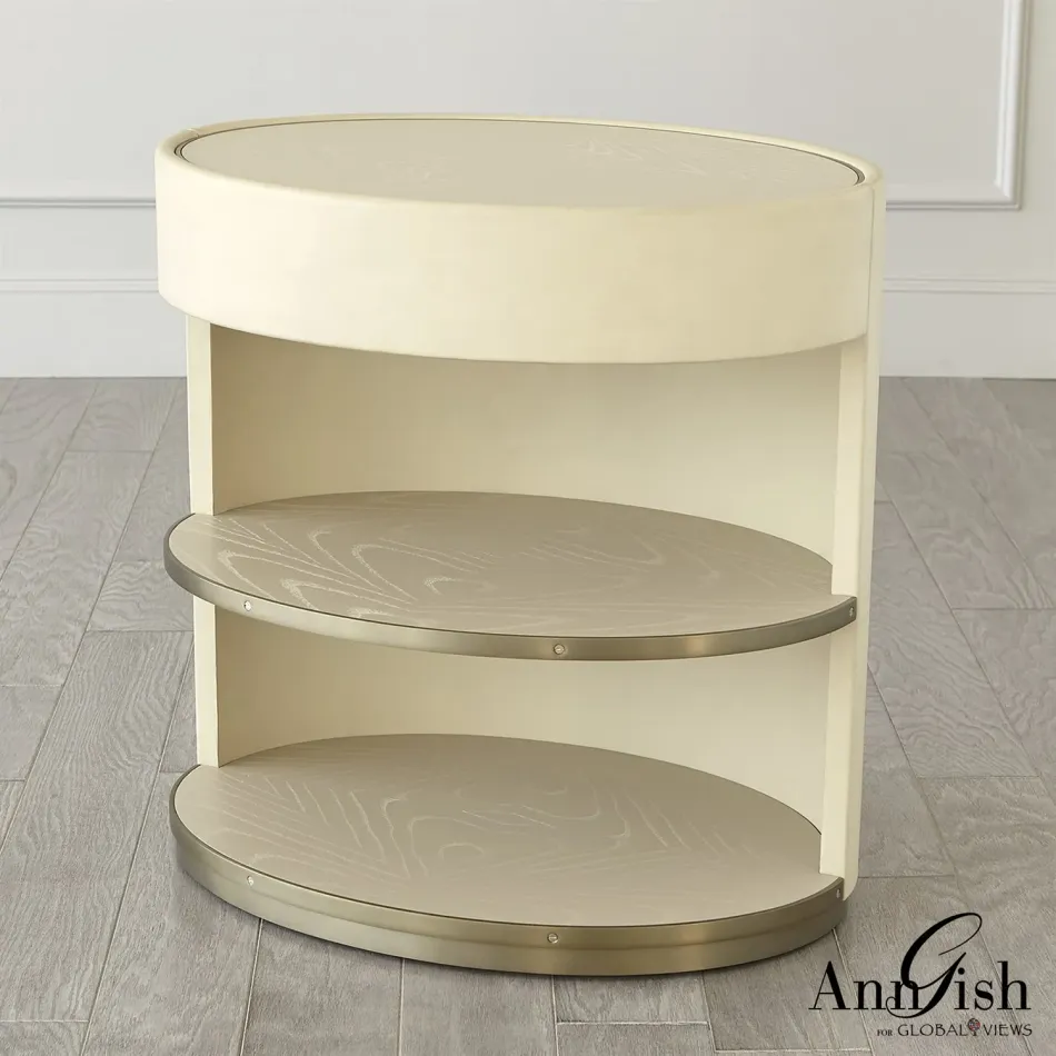 Ellipse Bedside Cabinet Ivory