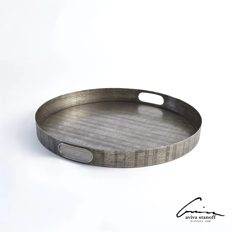 Kokoro Etched Round Tray Nickel