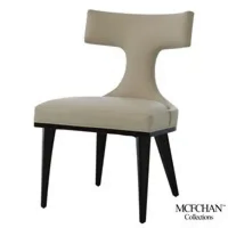 Anvil Back Dining Chair Ivory Leather