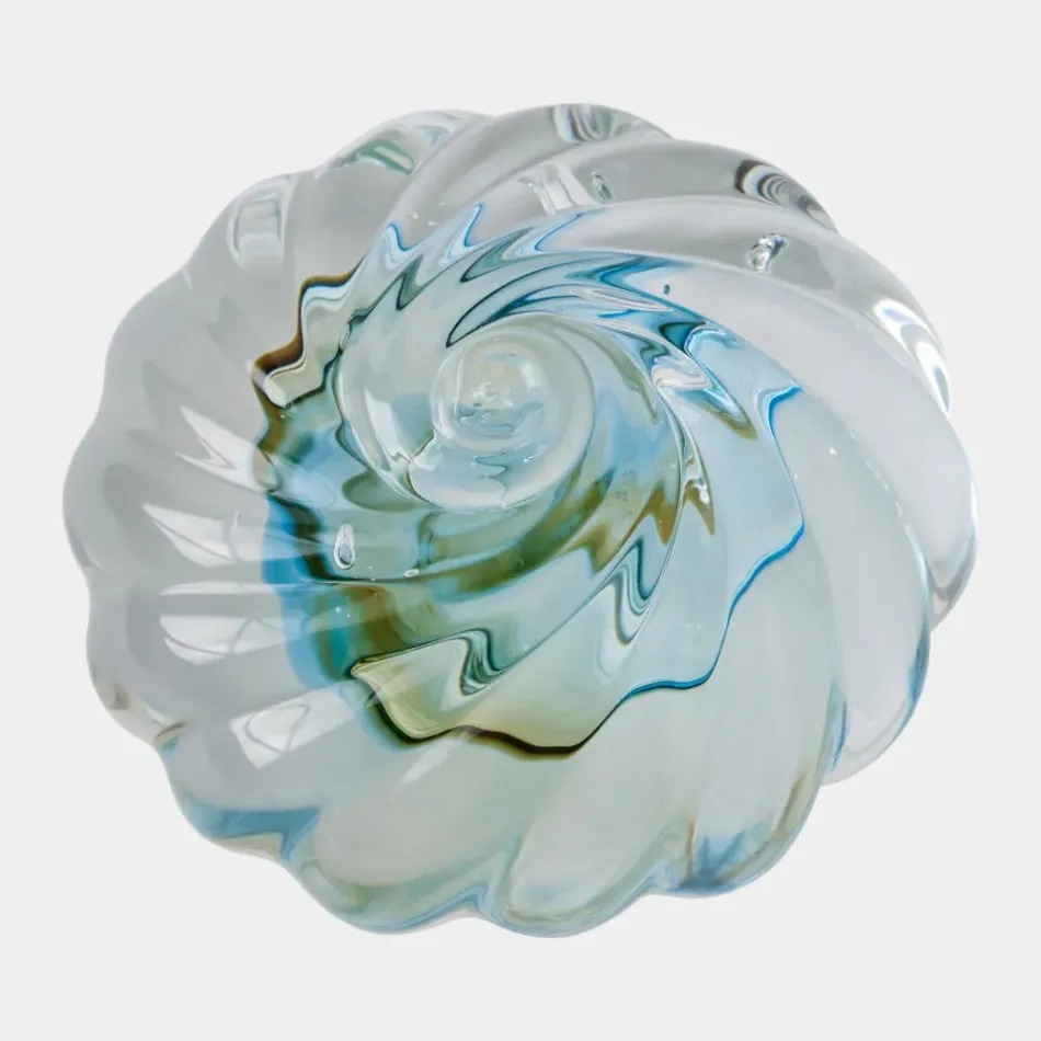 Anemone Topaz/Blue Swirl Sculpture