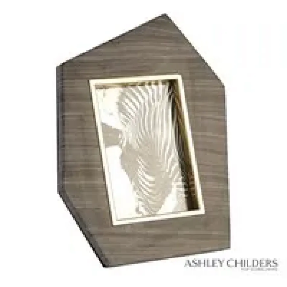 Brass Frame Grey Stone Photo Frame Vert
