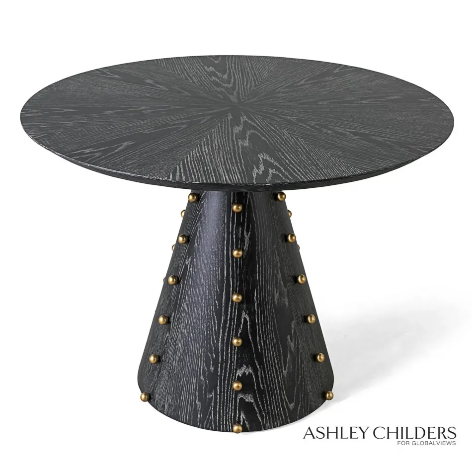 Spheres Center Table Ebony Cerused Oak