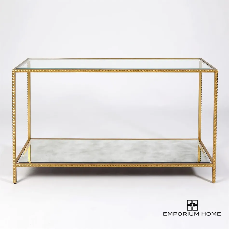 Stud Console Table Gold Leaf