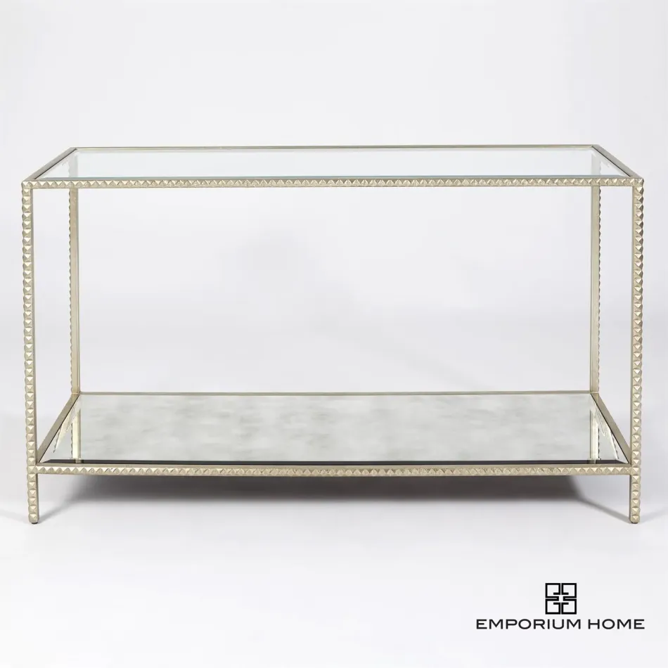 Stud Console Table Silver Leaf