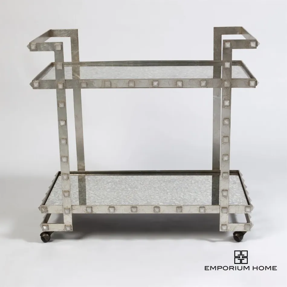 Quartz Stud Bar Cart Silver Leaf