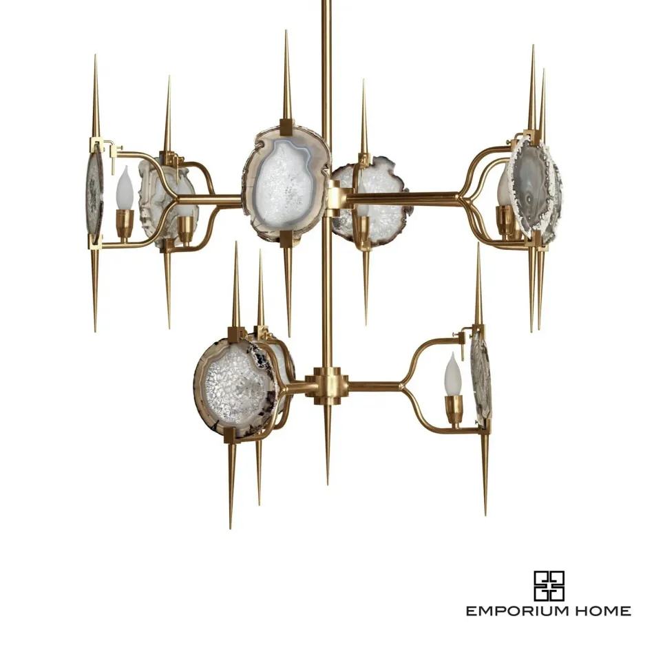 Two Tier Eclipse Agate Chandelier Satin