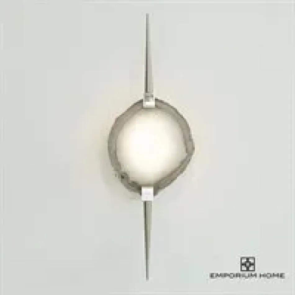 Eclipse Agate Sconce Satin Nickel