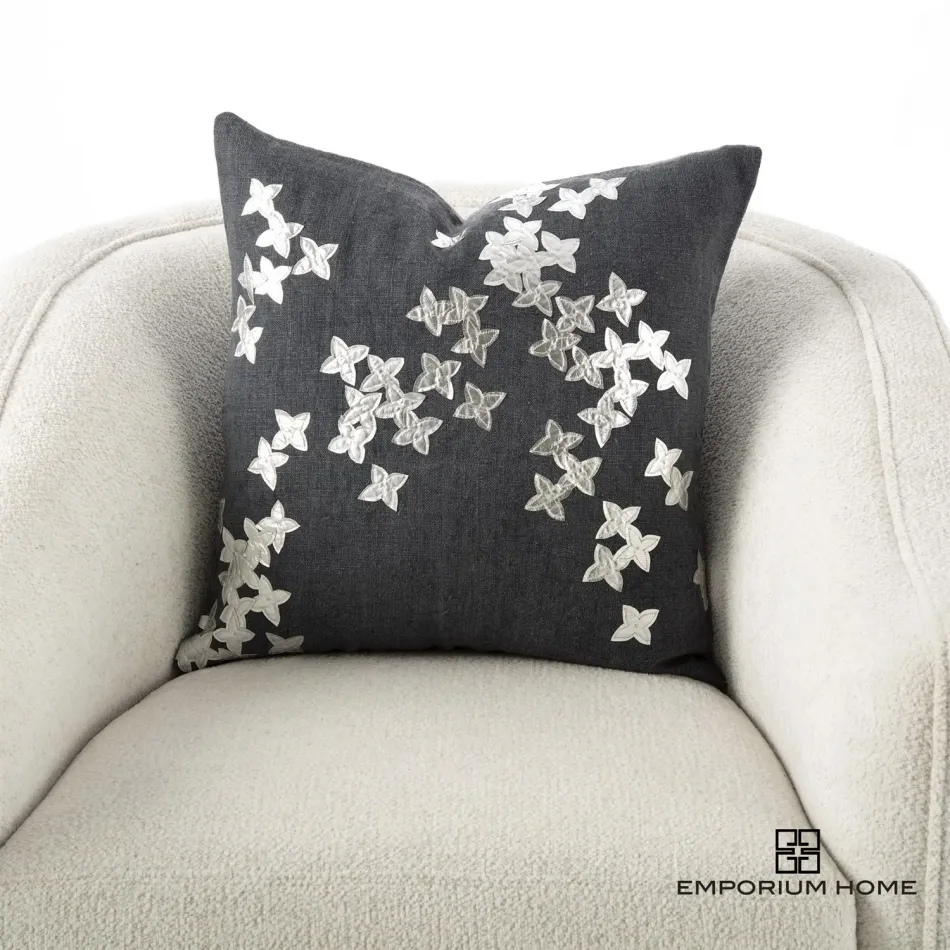 Christie Pillow Silver/Gunmetal 20" x 20