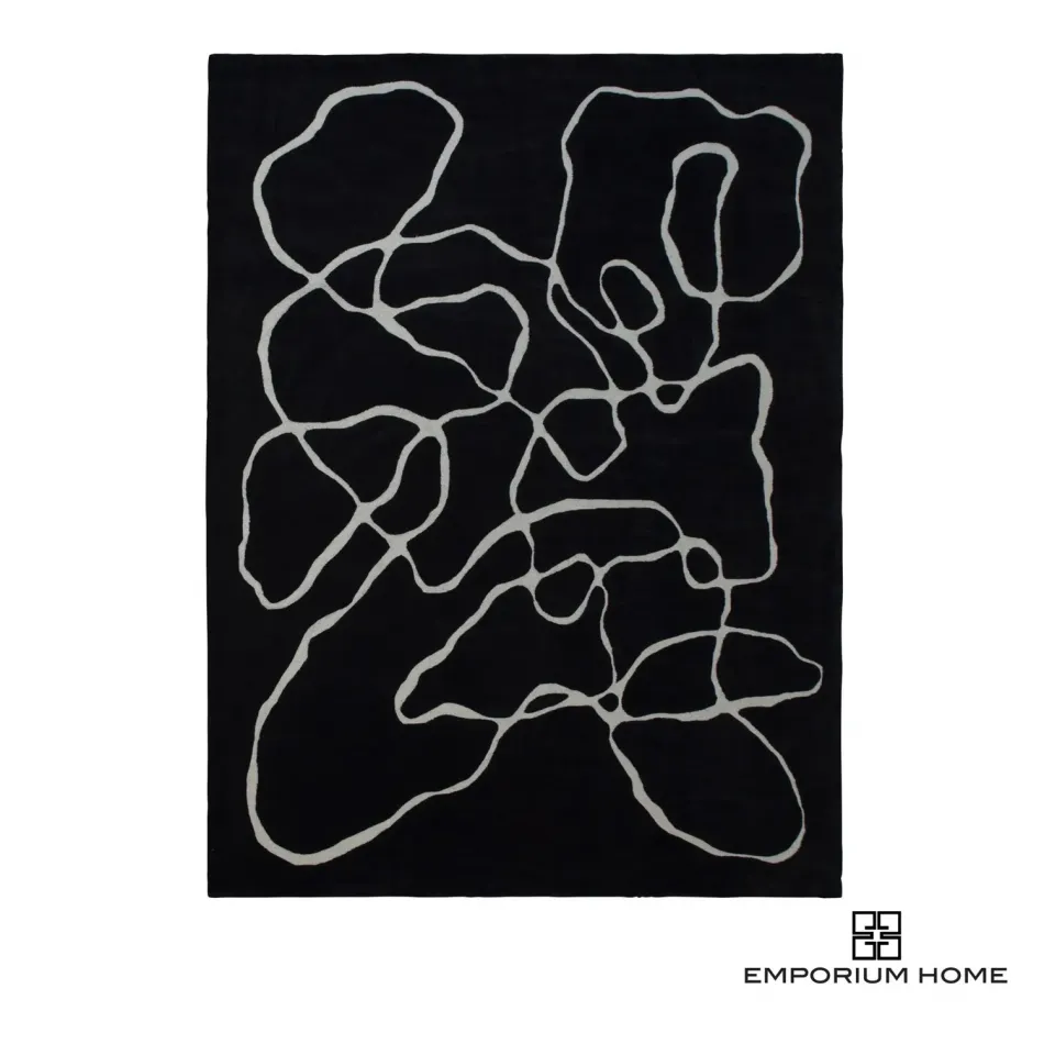 Squiggle Rug Black/Ivory 8' x 10'