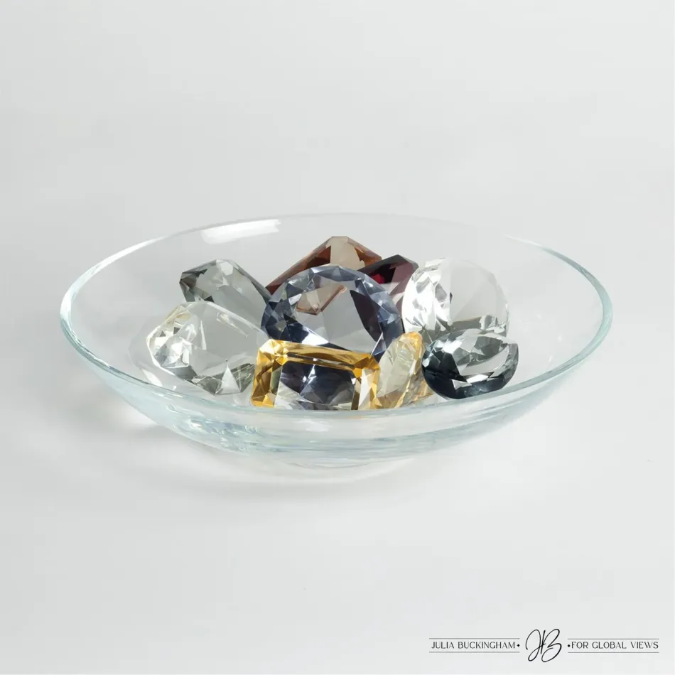 Clear Bowl w/9 Oxford Jewels One of Eac