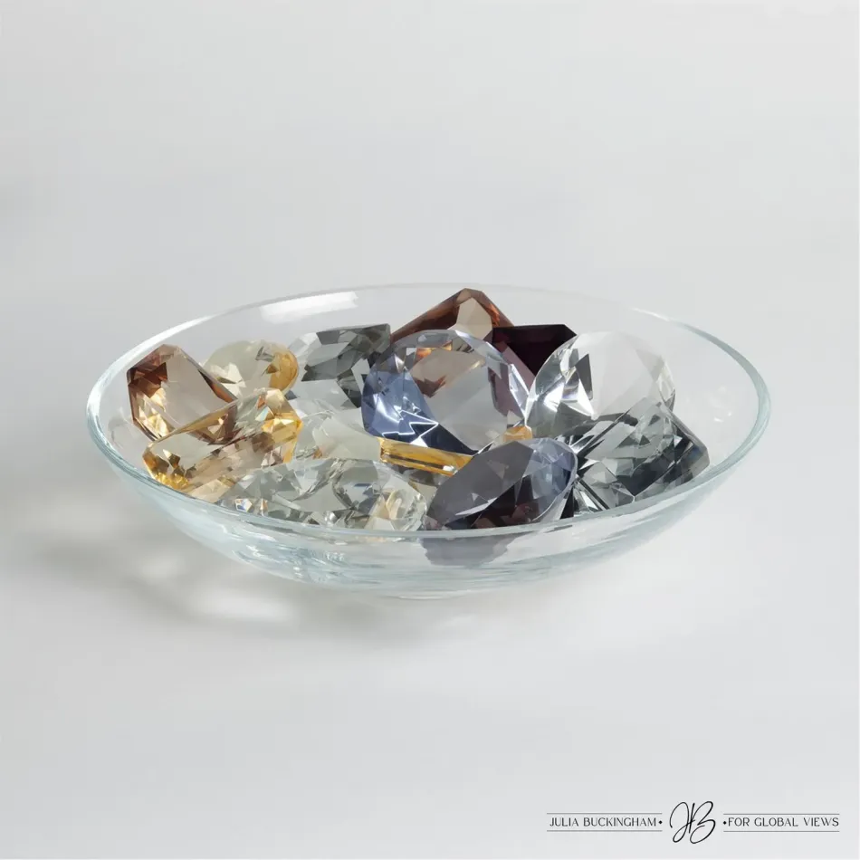 Clear Bowl w/18 Oxford Jewels Two of Ea