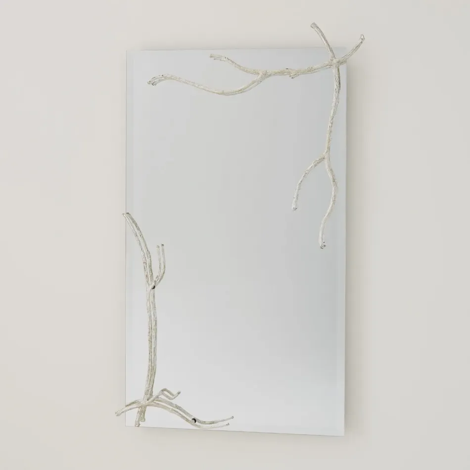Twig Mirror Silver Leaf Large