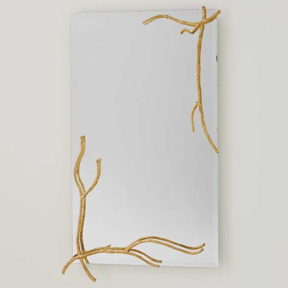 Twig Mirror Gold Leaf Large
