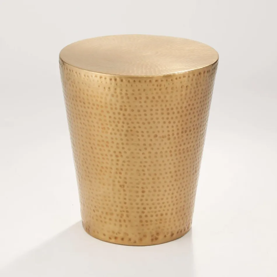 Izmir Hammered Side Table Antique Brass