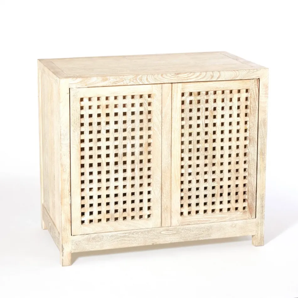 Driftwood Lattice Two Door Cabinet