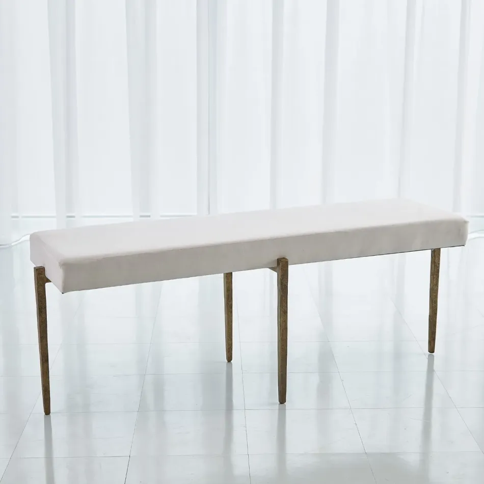 Laforge Bench Antique Gold w/Muslin Cush