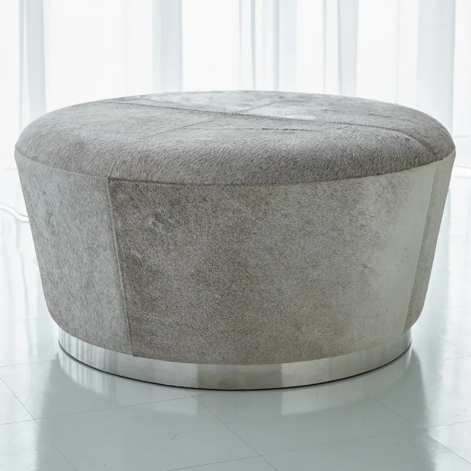 Tapered Ottoman Grey Hair on Hide