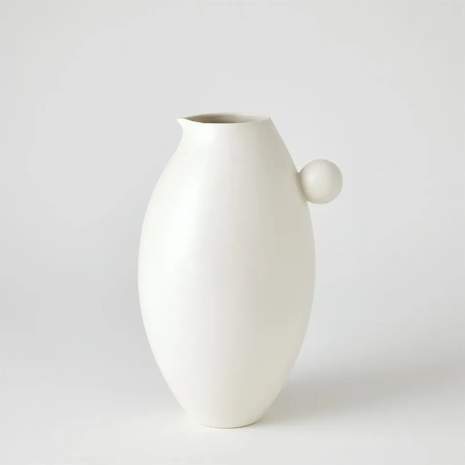 Ball Handled Pitcher White Small
