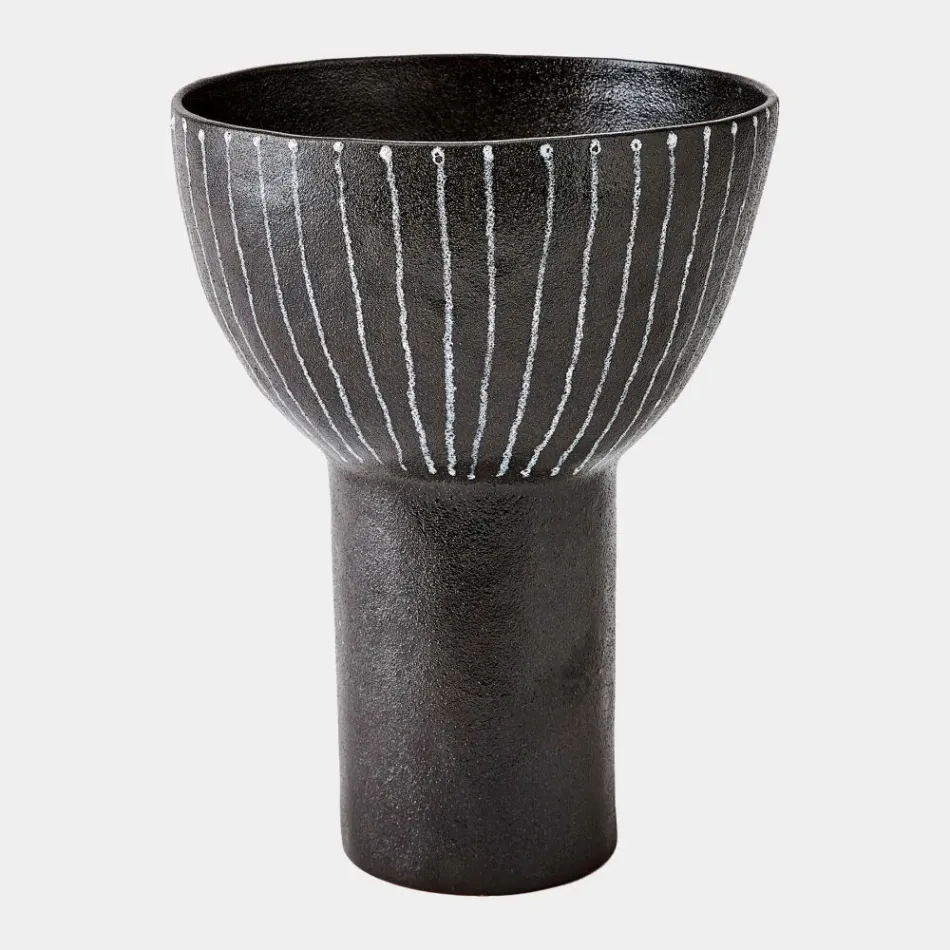 Cinder Striped Footed Bowl 13"H x 10"W x 10"D