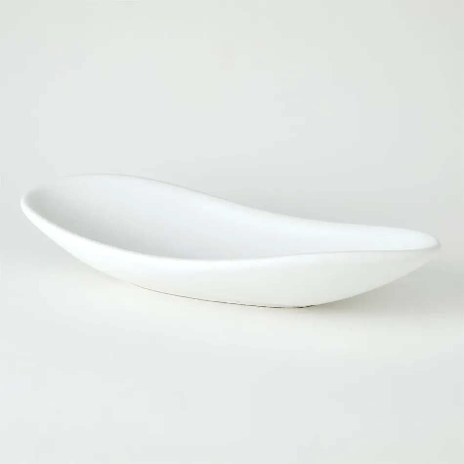 Oblong Platter Bowl Matte White