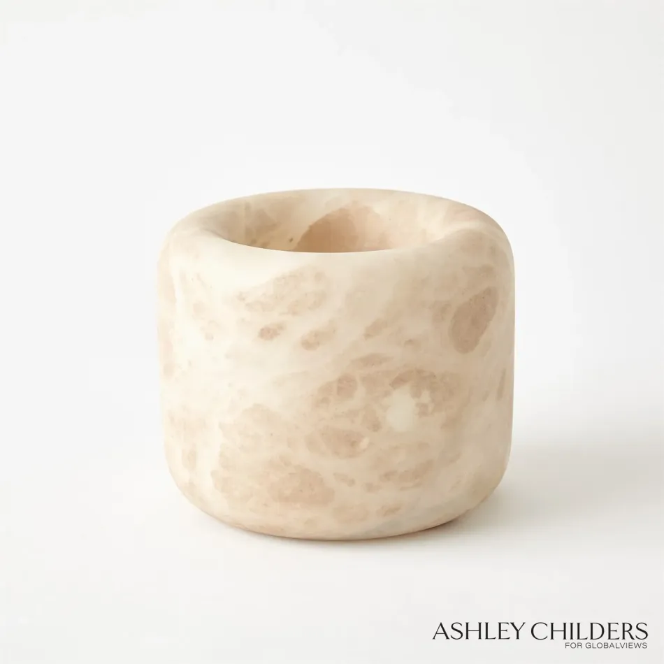 Alabaster Ring Bowl Sand Tall