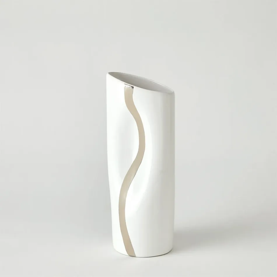 Loose Stripe Vase Platinum Small