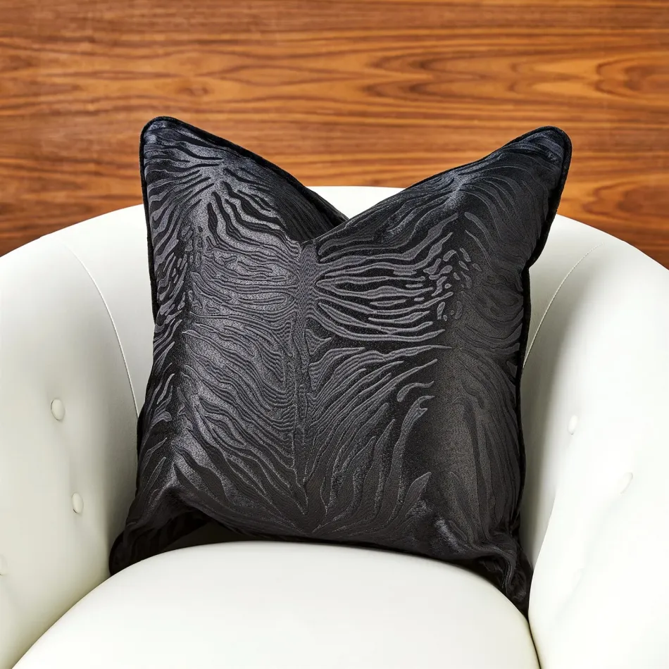 Zebra Pillow Black & Black