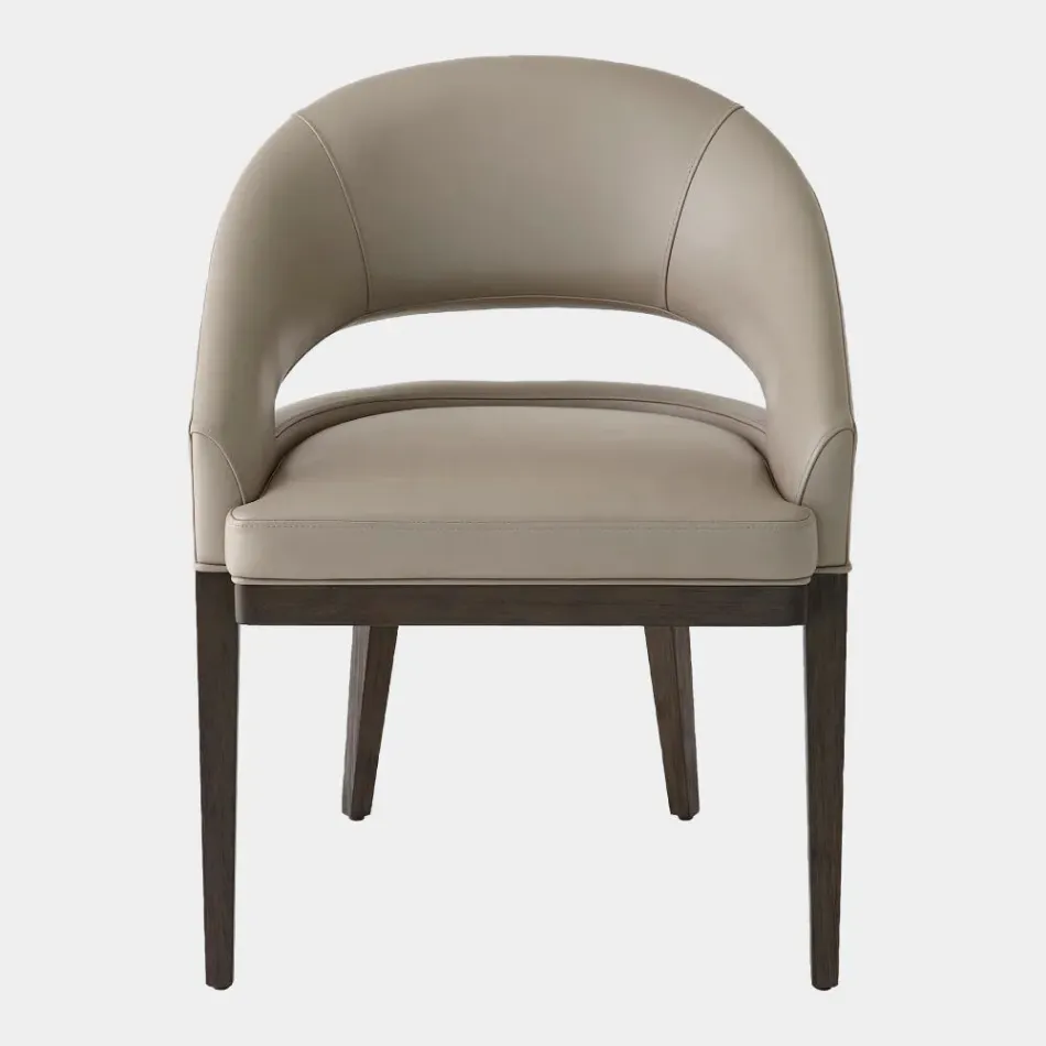 Alcott Gray Leather Dining Chair
