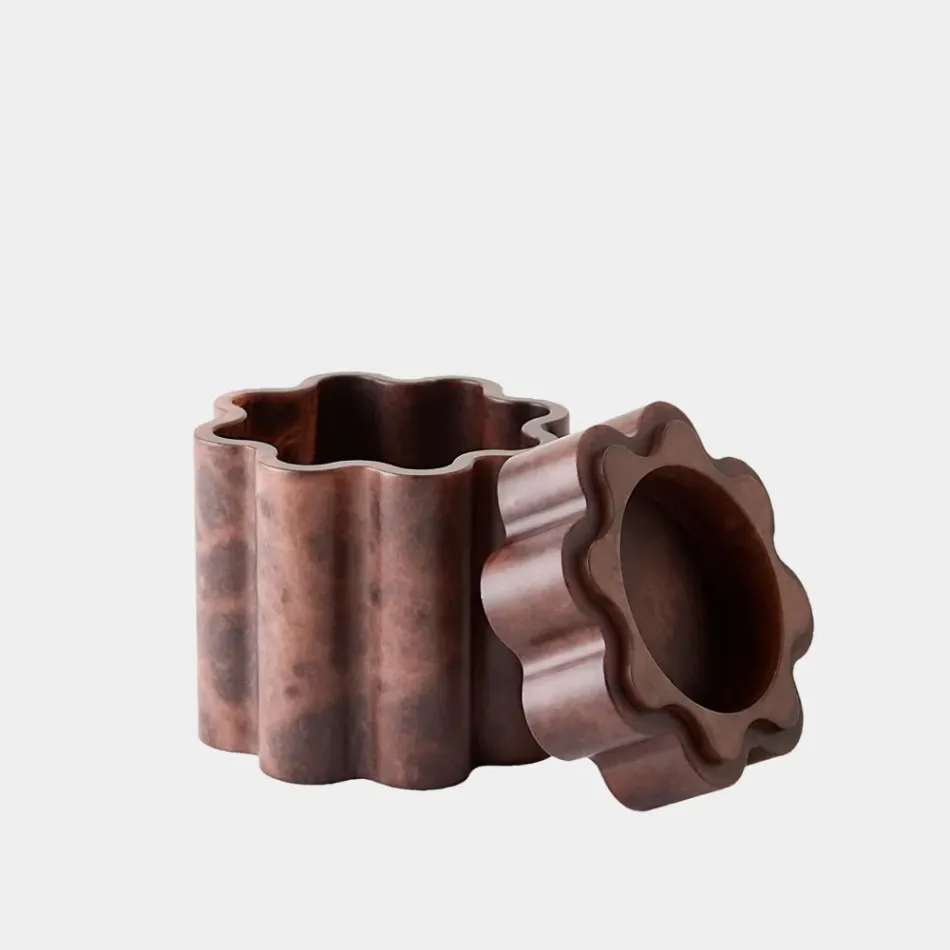 Cumulus Chocolate Alabaster Tall Box 6"H x 5"W x 5"D