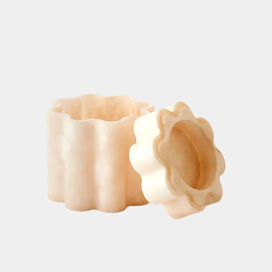 Cumulus Cream Alabaster Tall Box 6"H x 5"W x 5"D