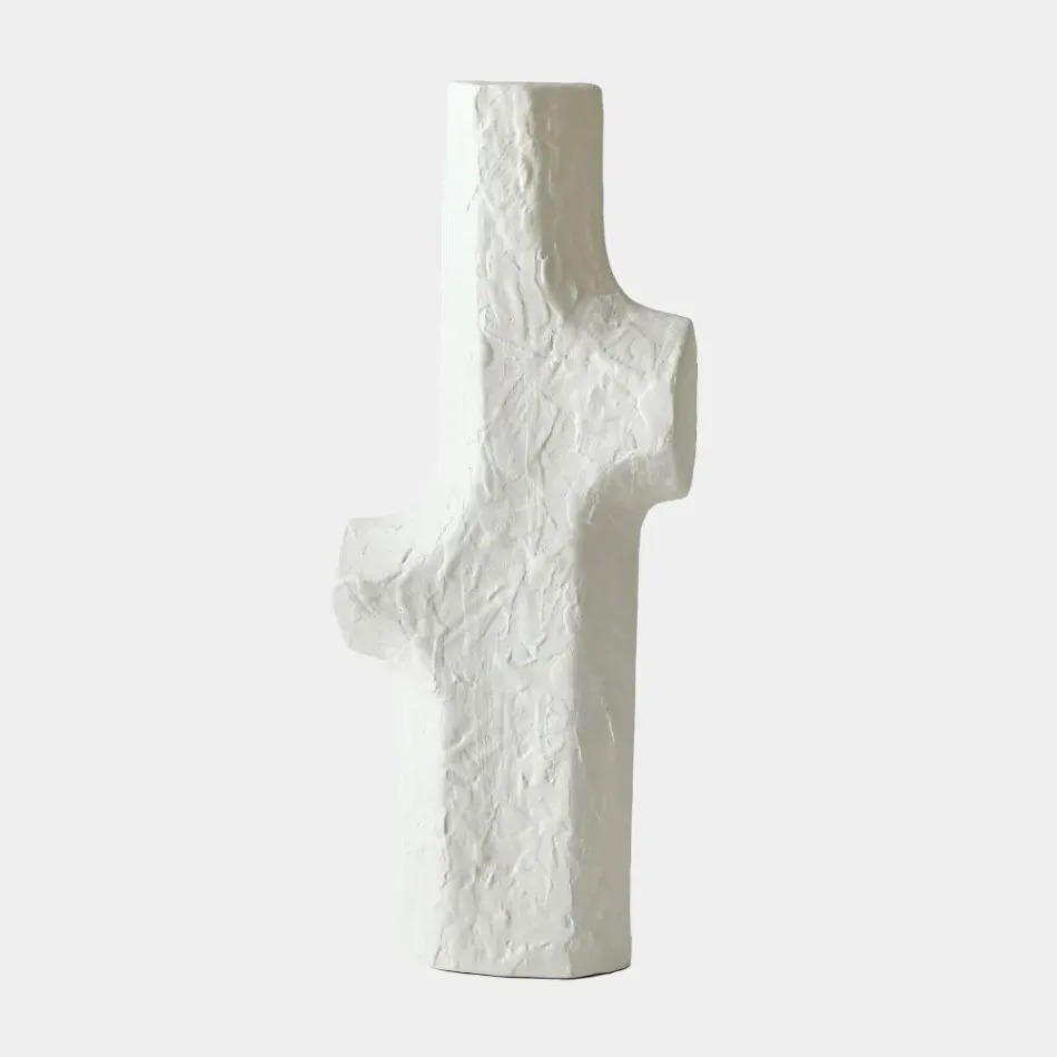 Tiered Trunk Matte White Vase Large