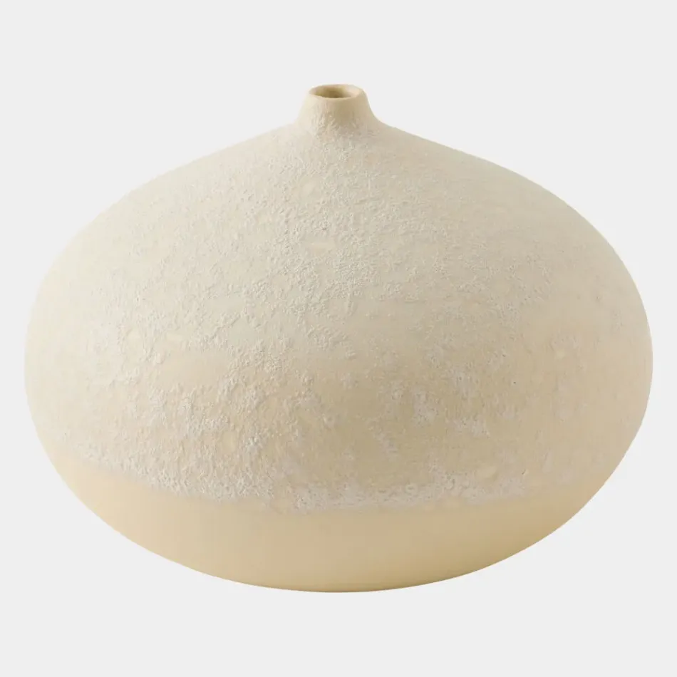 Mottled Bulb Ivory Vase Large
