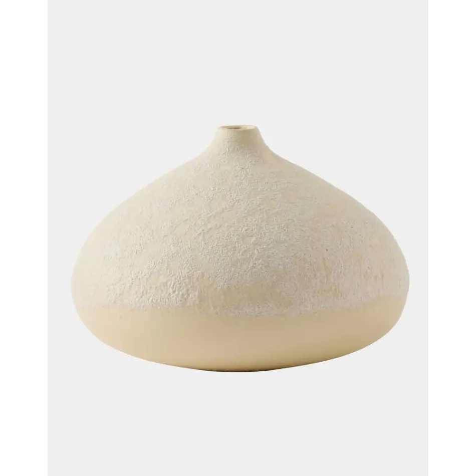 Mottled Bulb Ivory Vase Small