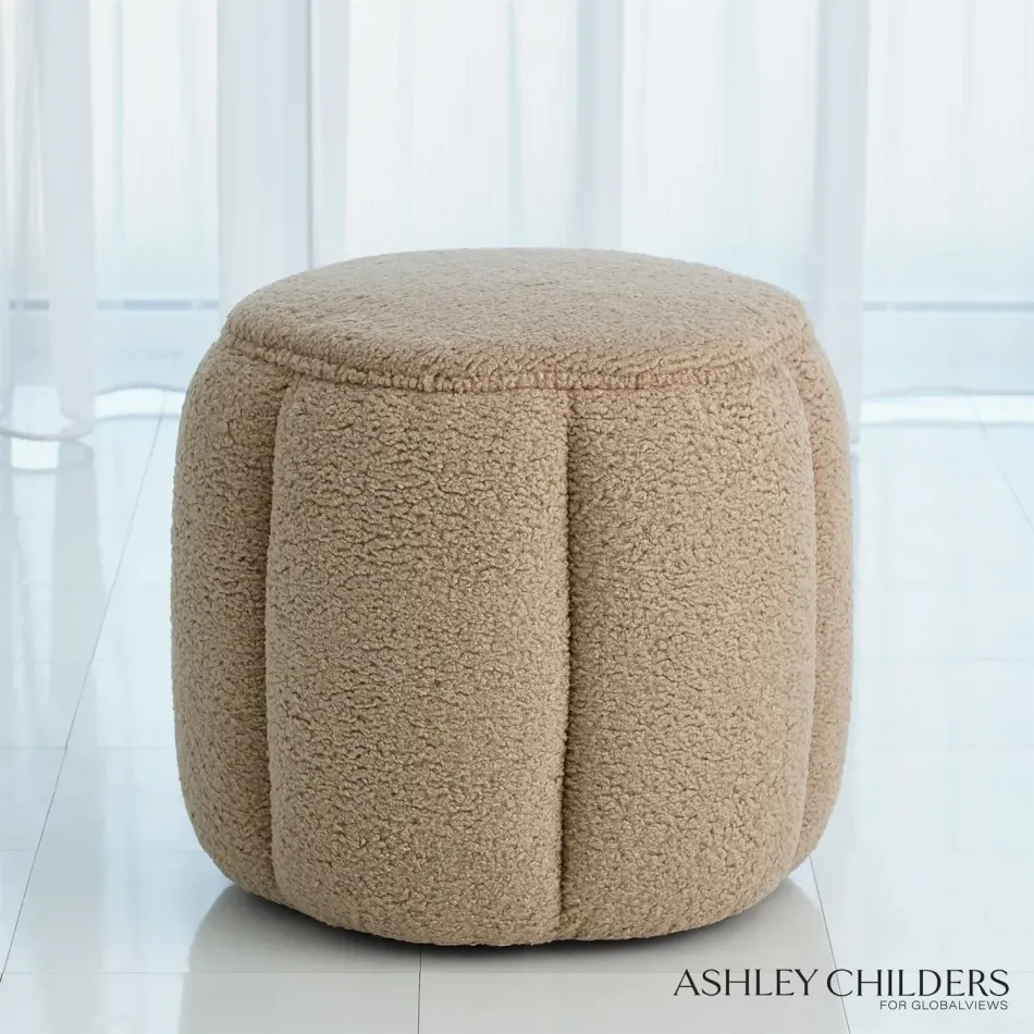 Tuffet Ottoman Sheepskin Toast