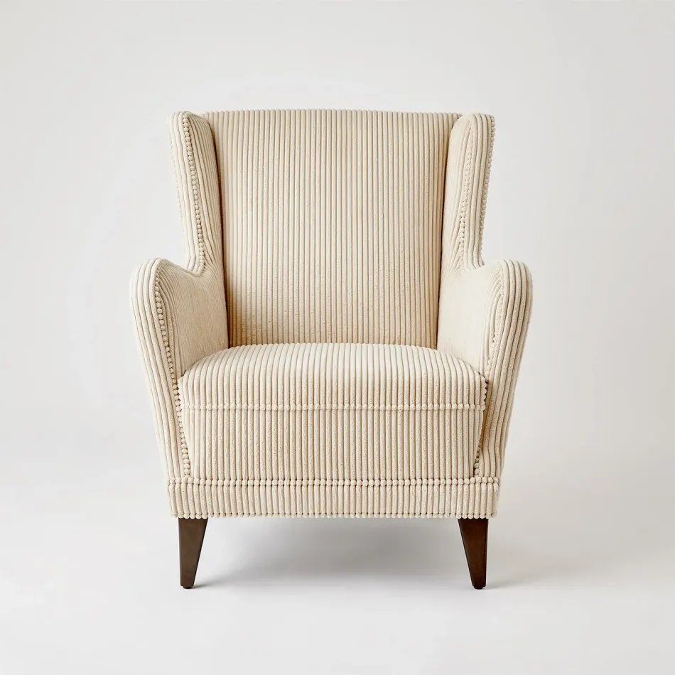 Lounge Chair Wide Wale Corduroy Vanilla