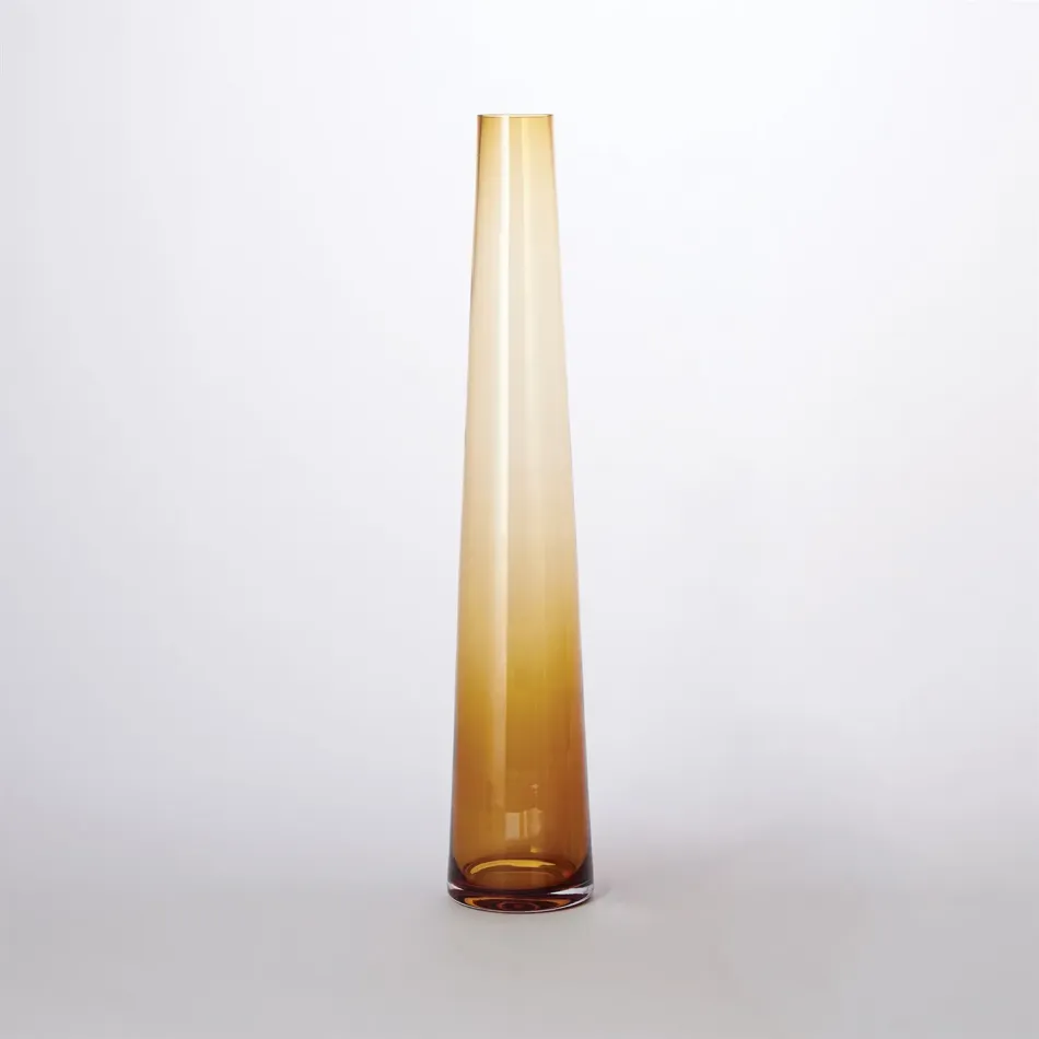 Glass Tower Vase Amber Large