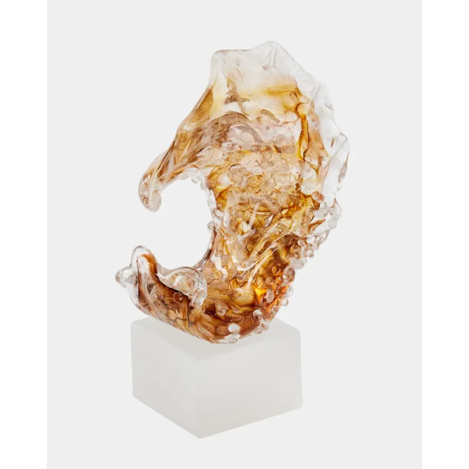 Miniature Tidal Wave Brown Sculpture Small