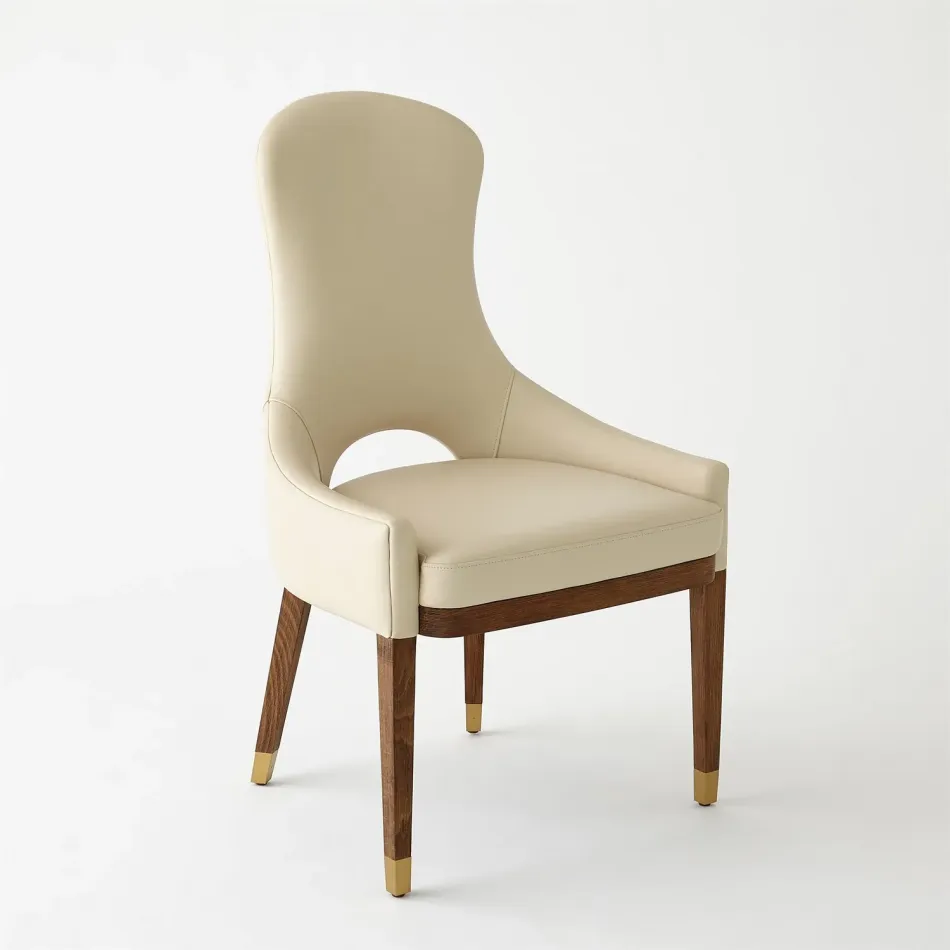 Nola Dining Chair Ivory Leather