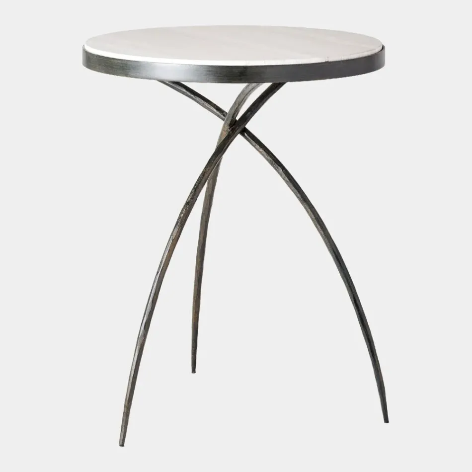 Tripod Table with Grey Marble Top Large