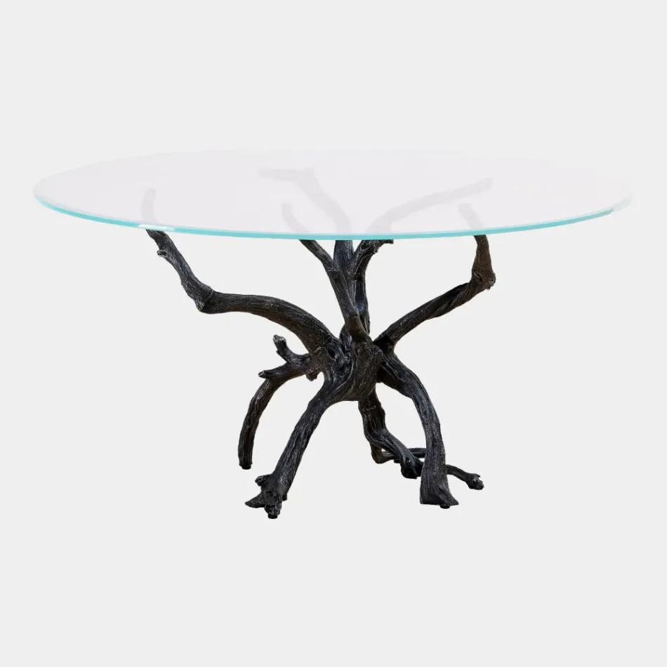 Monterey Natural Iron Dining Table with 60" Glass