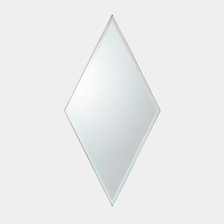 Elongated Brass Diamond Mirror