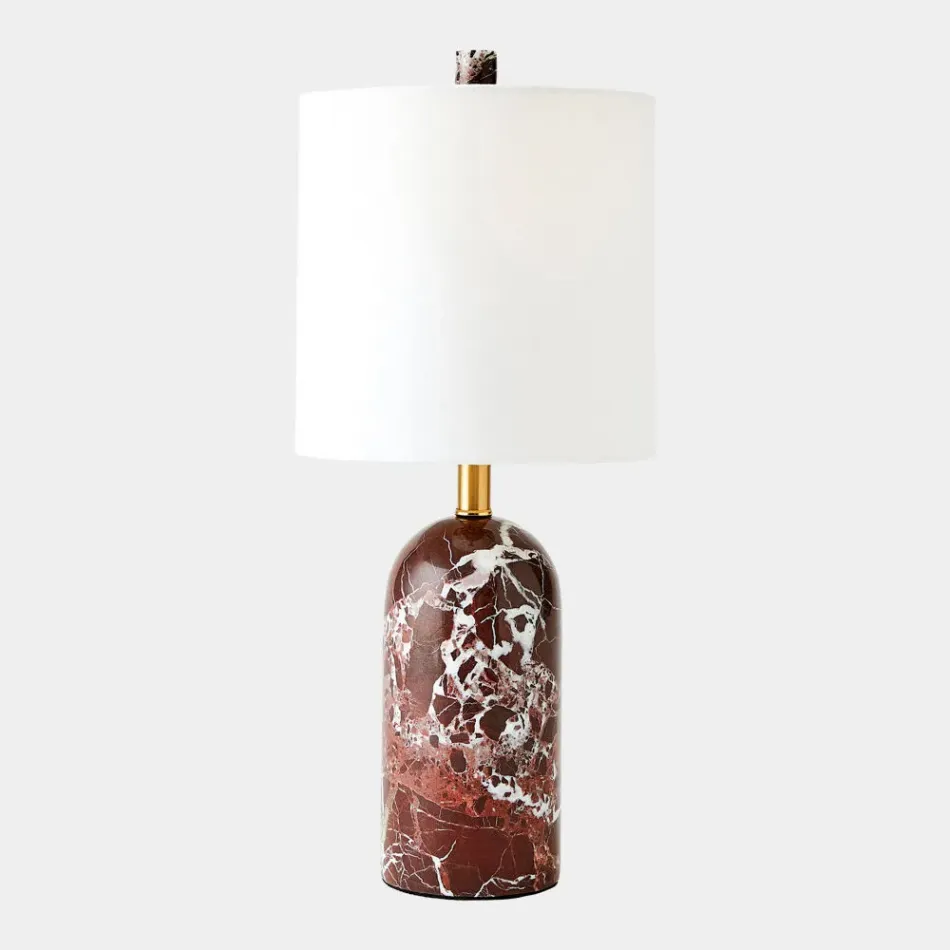 Callanish Maroon Marble Lamp 18"H x 8"W x 8"D