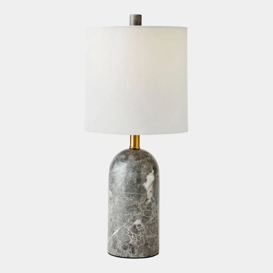 Callanish Gray Marble Lamp 18"H x 8"W x 8"D