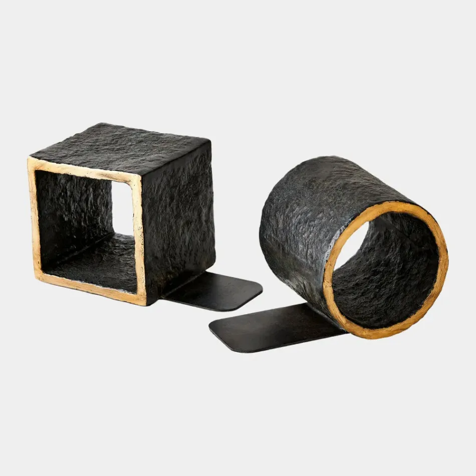 Geometry Iron/Gold Bookends