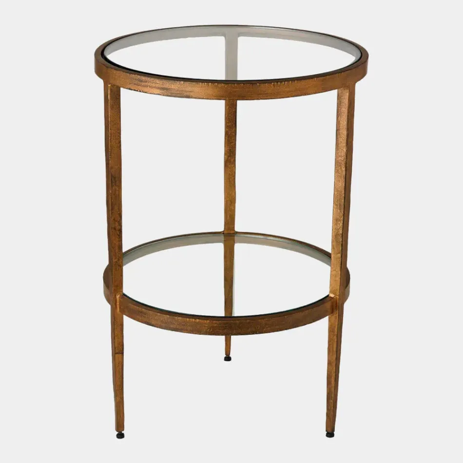 Laforge Antique Gold Two-Tier Side Table