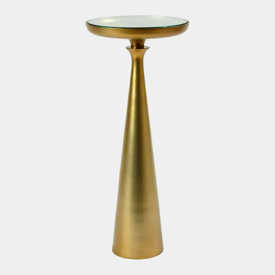 Minaret Satin Brass Accent Table
