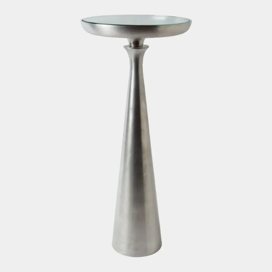 Minaret Satin Nickel Accent Table